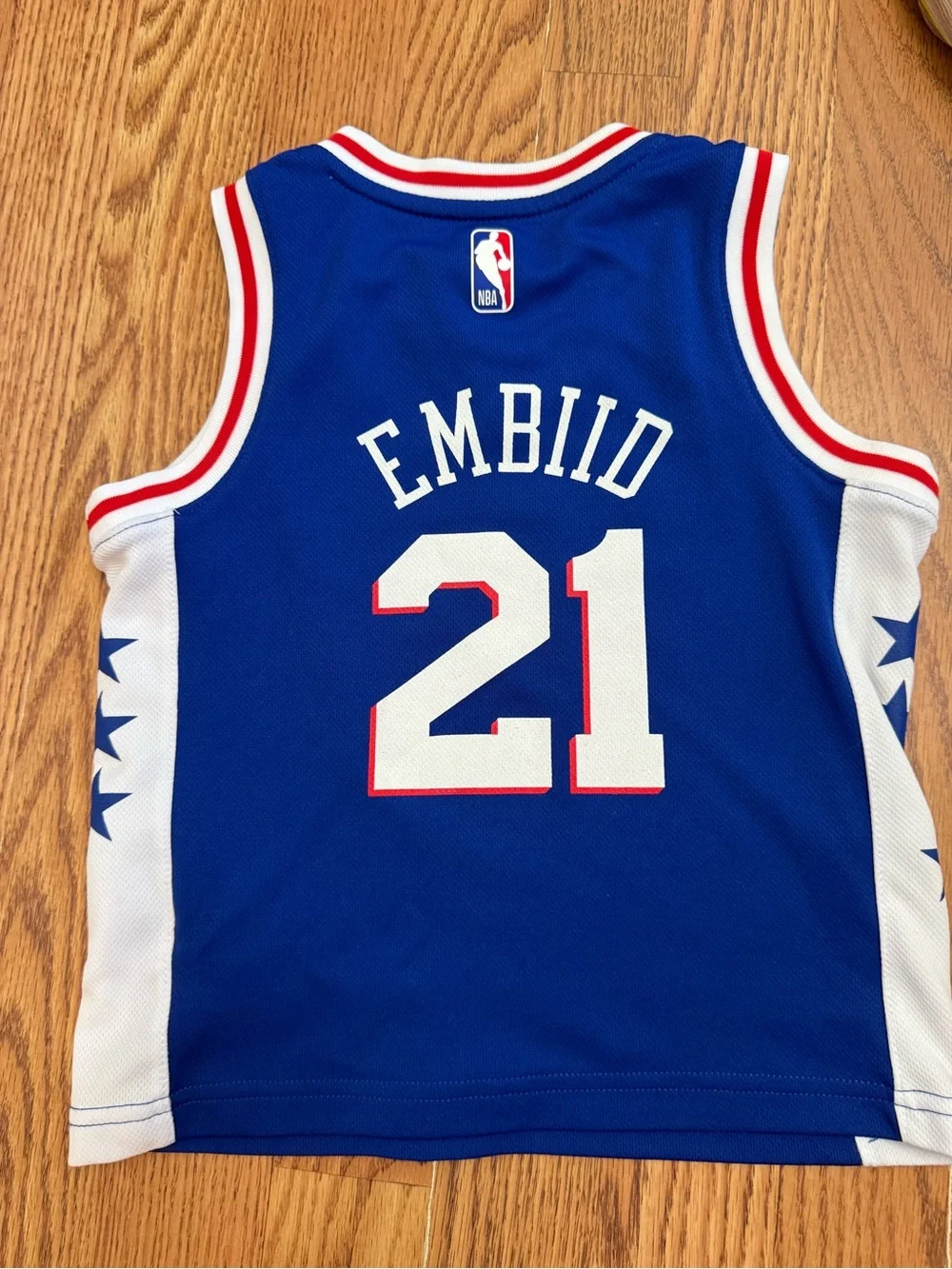 Nike Philadelphia 76ers Joel Embiid #21 Icon Jersey Youth Small S Blue Sixers